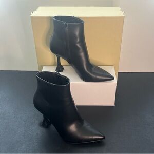 OPEN EDIT Black Zipper High Heel Size 7.5 M Pleather Faux Leather